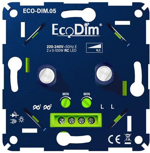 Afbeelding laden in galerijviewer, Enzo eco led dimmer duo 2-100w ecodim fase afsnijding - 4355420
