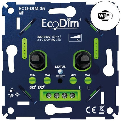 Afbeelding laden in galerijviewer, Enzo eco led dimmer duo wifi 0-100w ecodim fase afsnijding - 4355419
