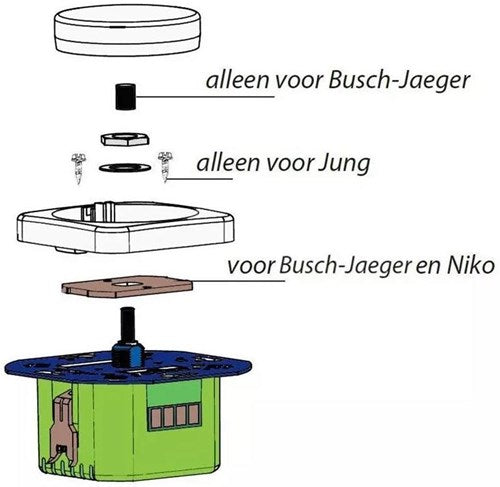 Afbeelding laden in galerijviewer, Enzo ecodim hulpsetje voor led dimmer (knopje 4-6mm plaatje schroef) - 4355445
