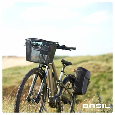 Basil Miles fietsrugzak - Multifunctionele grijze fietstas voor dames heren - 17L - Hook-On systeem