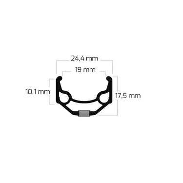Ryde velg zac 19 26 559 x 19c aluminium 32 gaats 14g - zwart
