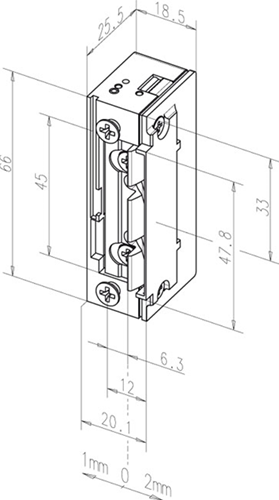 Afbeelding laden in galerijviewer, Effeff 11805 elektrische inbouw deuropener type 118 | spanningsloos vergrendeld | met diode | fafix | 22-42v=~ | (22-26v 100% ed) | din links en din rechts. - 10024998
