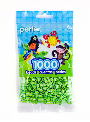 Perler • pearl stripe strijkkralen white silver