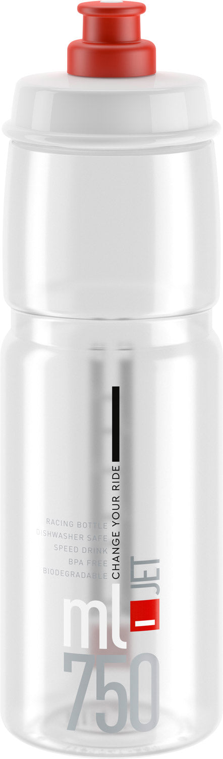 Elite jet drinking bottle 750ml | transparent-red