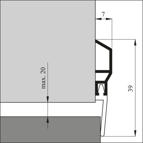 Load image into Gallery viewer, Ellen dorpelprofiel ads | aluminium | 100cm - 030100250
