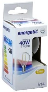 Enzo energetic led kogel e14 4-40w 2700k filament helder - 2720220