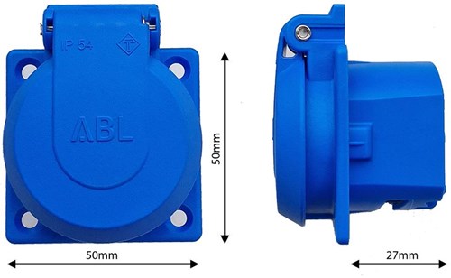 Load image into Gallery viewer, Enzo abl inbouw stopcontact ip54 blauw met klepje 4681098
