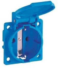 Load image into Gallery viewer, Enzo abl inbouw stopcontact ip54 blauw met klepje 4681098
