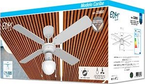 Afbeelding laden in galerijviewer, Enzo edm plafondventilator 102cm 3 standen 50w wit + lamp - 8652700
