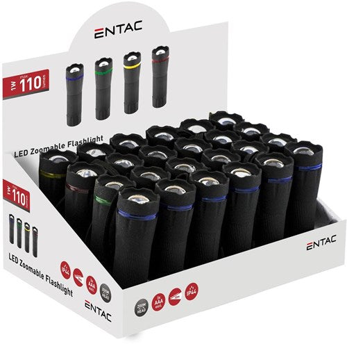 Afbeelding laden in galerijviewer, Enzo entac led zaklamp zoom 1w display 24 stuks 3xaaa - 5700150
