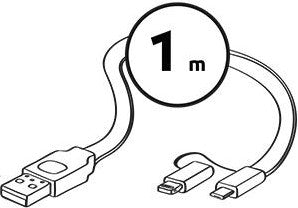 Enzo gembird usb 2-in-1 laadkabel 1m zwart | micro usb en lightning 9530002