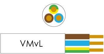 Enzo kabel vmvl rond 3x2,50 qmm wit - 1227500