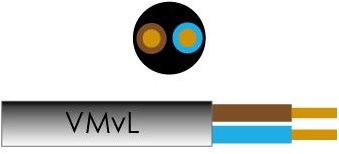 Enzo kabel vmvs rond 2x0,75 qmm kleur zwart - 1227120