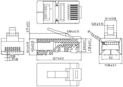 Load image into Gallery viewer, Enzo modulaire plug 8p 8c rj45 afgeschermd per stuk 2575189

