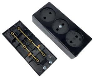 Enzo tafelcontactdoos 3v langwerpig zwart 6871020
