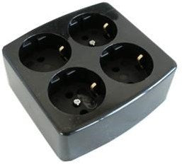 Enzo tafelcontactdoos ra 4v vierkant zwart pq 6871920