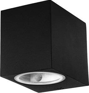 Enzo wandlamp | aluminium | 1xgu10 | ip44 | zwart | vierkant - 5086007