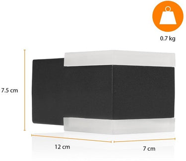 Enzo wandlamp | zwart | vierkant | 8w led | ip44 3000k | smartwares ool-50020 - a5019020