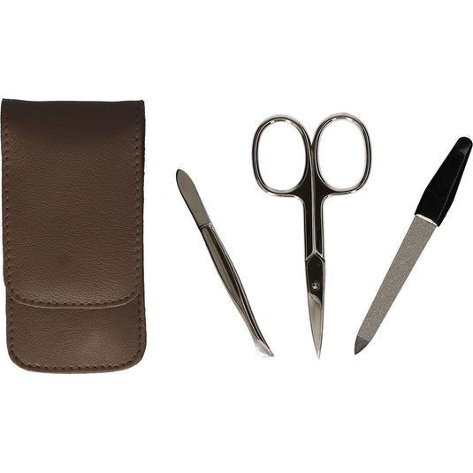 Erbe solingen 3-delige manicure etui taupe (erbe9208)