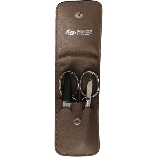 Erbe solingen 3-delige manicure etui taupe (erbe9208)