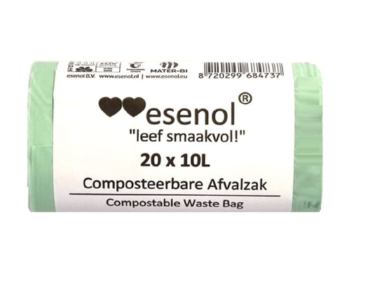 Esenol composteerbare afvalzakken 10 liter - 1 rol van 20st