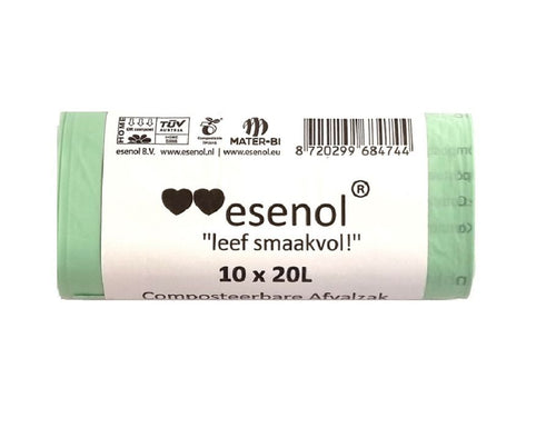 Esenol composteerbare afvalzakken 20 liter - 1 rol van 10st