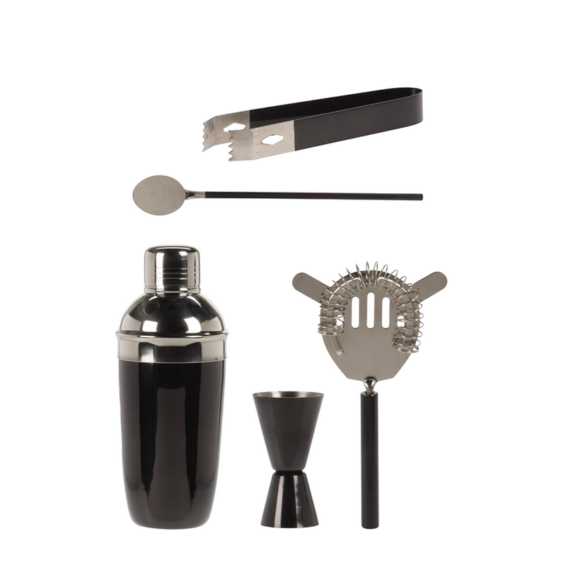 Afbeelding laden in galerijviewer, Excellent houseware cocktailshakerset zwart 5-delig
