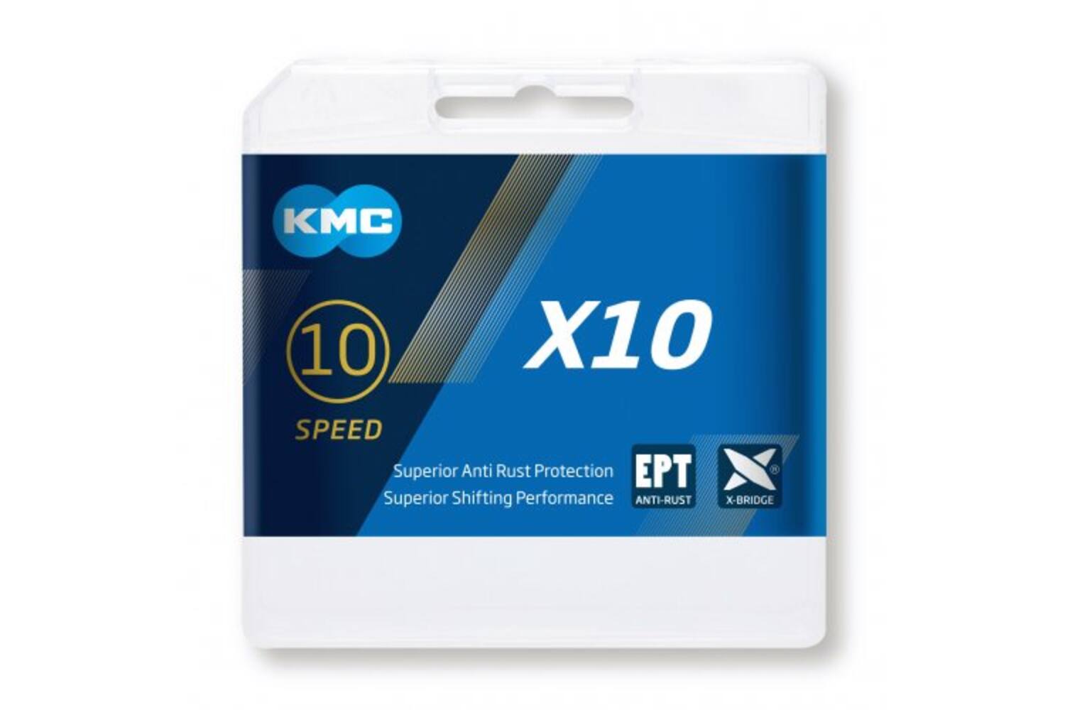 KMC chain X10 silver, EPT, 1/2x1128, 5.88mm, 114 L 10 speed. anti-rust