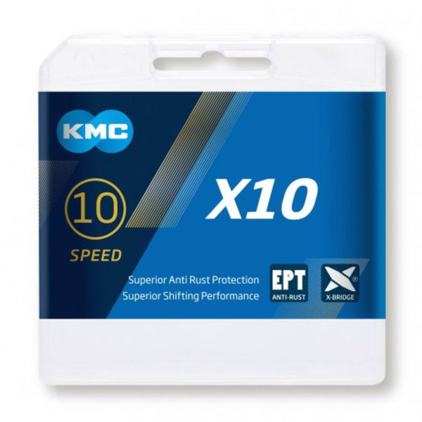 KMC chain X10 silver, EPT, 1/2x1128, 5.88mm, 114 L 10 speed. anti-rust