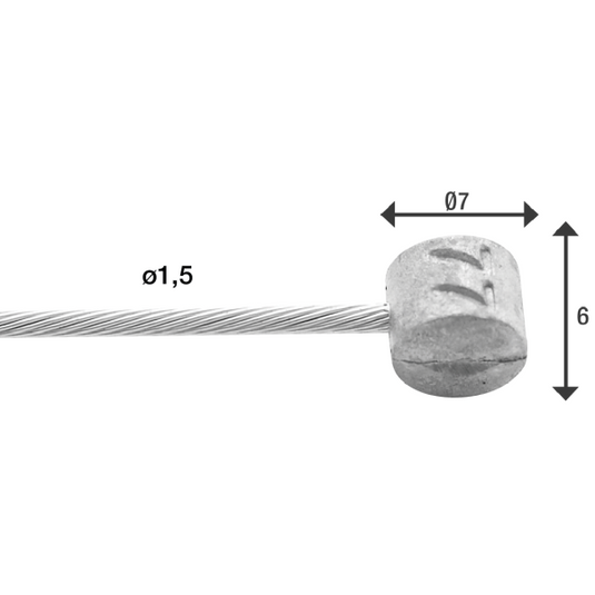 Elvedes rem binnenkabel slick rvs 2000 mm ø 1,5 mm (100x)