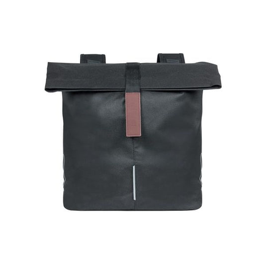 Basil City dubbele fietstas - waterafstotend polyester - zwart - Universal Bridge systeem - 28-32L