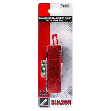 achterlicht Block led batterij bagagedrager rood