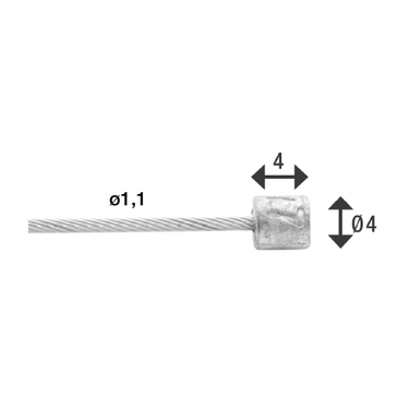 Schakel binnenkabel Elvedes 2250mm RVS slick ø1,1mm N-nippel (100 stuks)