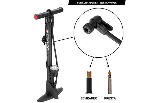 Load image into Gallery viewer, Trivio - breeze fietspomp met drukmeter - dubbel ventiel zowel presta als schrader. type storm
