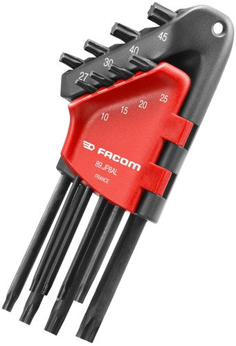 Facom 89.jp haakse inbussleutels torx lang in houder - 89.jp8al