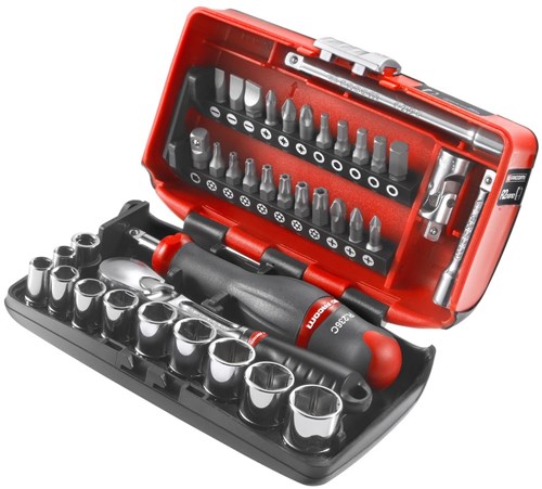 Facom compacte 1 4 doppenset 6-kant met ratel met stofdichte kop - rl.nano1
