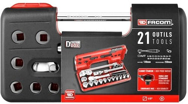 Facom compacte doos 1 2’’6-kant met ratel met stofdichte kop - sl.dbox1pb