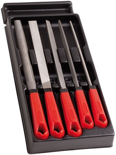 Facom set van 5 vijlen van 200 mm, met heft - mod.lim