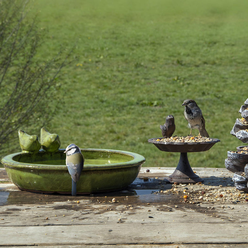 Load image into Gallery viewer, Esschert design vogelbad keramiek groen
