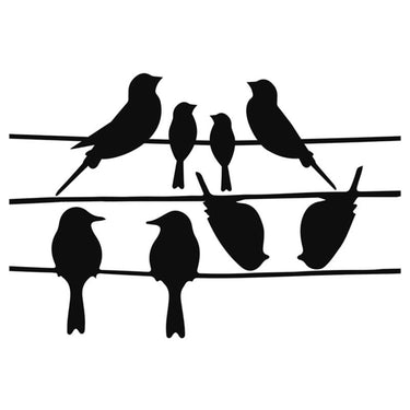 Esschert design raamstickers vogels op draad 33x23cm