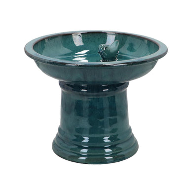 Esschert design vogelbad op voet petrol ã˜29xh23cm