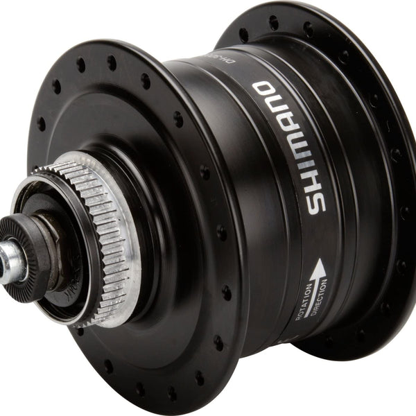 Shimano dh-3d37-qr naafdynamo 32g uitval disc 6v 3 watt zwart