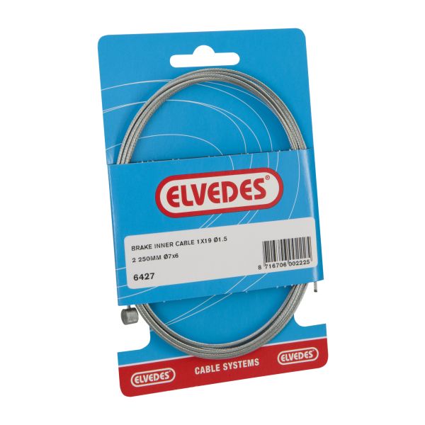 Load image into Gallery viewer, Elvedes rem binnenkabel 2250mm gegalvaniseerd ø1,5mm t-nippel (op kaart)
