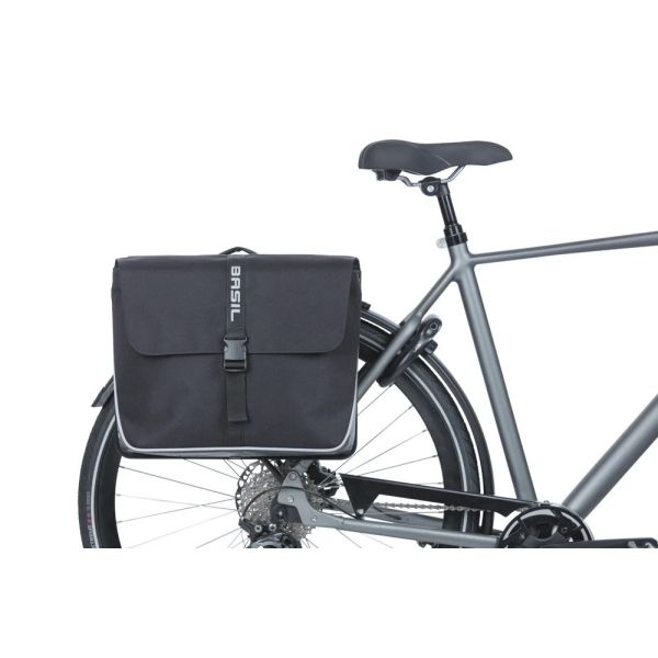 Load image into Gallery viewer, Basil dubble fietstas forte mik 35 liter 15 x 38 x 30 cm - zwart
