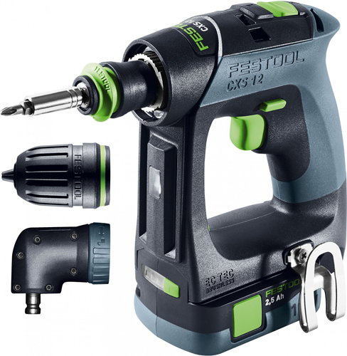 Festool cxs 12 2,5-set | accu schroefboormachine 12v in systainer (2x 2.5ah accu + tcl 6 snellader) - 576865