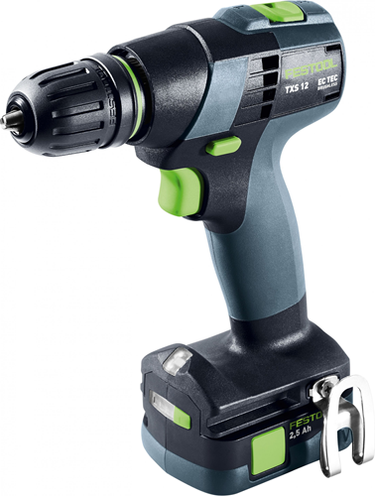 Festool txs 12 2,5-plus | accu-schroefboormachine 12v in koffer (2x 2.5ah accu + lader) - 576873