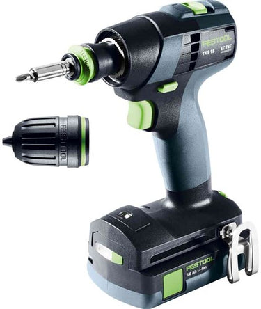 Festool txs 18 c 3,0-plus | accu schroefboormachine 18v in sys3 m 187 (2x 3.0ah accu + tcl 6 snellader) - 576895