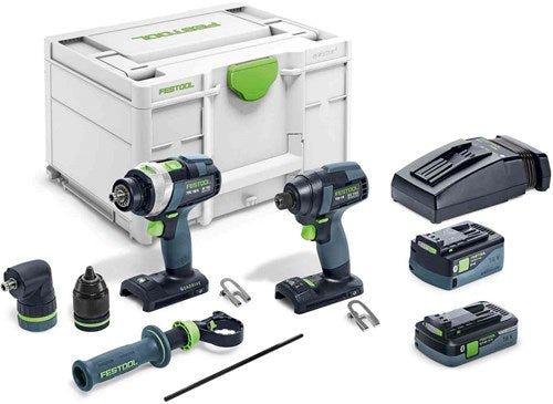 Festool tid 18 5.0 4.0-set tpc 18 4 | accu combiset 18v tid 18 + tpc 18 4 in systainer (1x 5.0ah accu + 1x 4.0ah accu + lader) - 577654