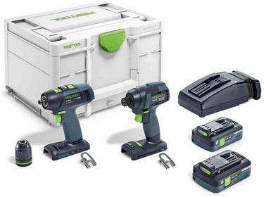 Festool tid 18 hpc 4,0-set t18 combiset | tid 18 accu slagschroevendraaier + t18+3 accuboormachine | 18v | 4,0ah li-ion - 577244