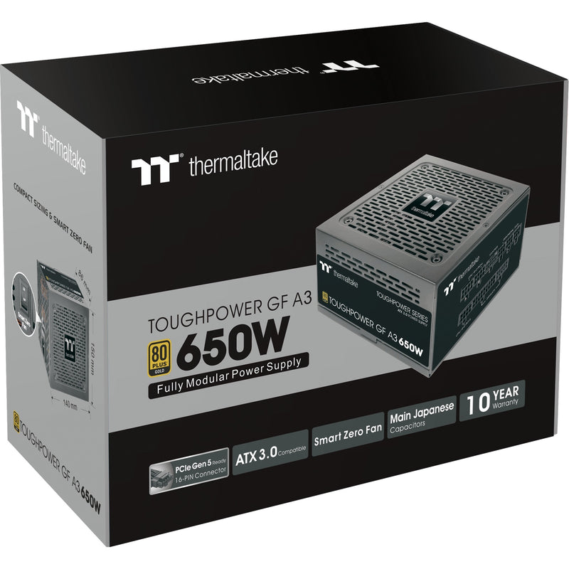 Load image into Gallery viewer, Thermaltake toughpower gf a3 gold - tt premium edition modulaire 650 watt voeding (zwart, 4x pcie)
